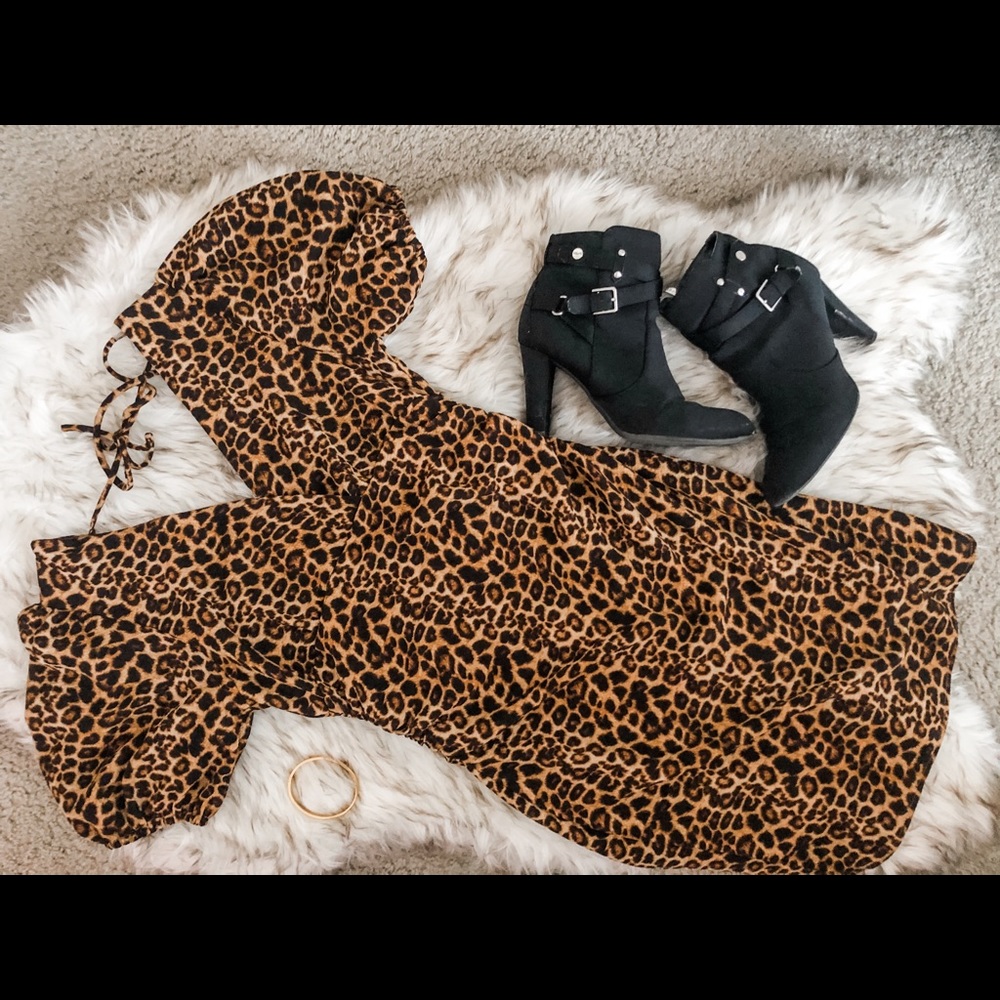 Leopard Print Mini Dress- Amazing Lace